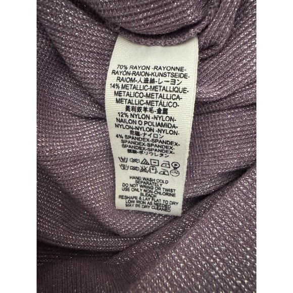 Free People Metallic Shimmer Glam Dolman TurtleNeck Sweater Top Purple Size‎ L - Picture 8 of 8